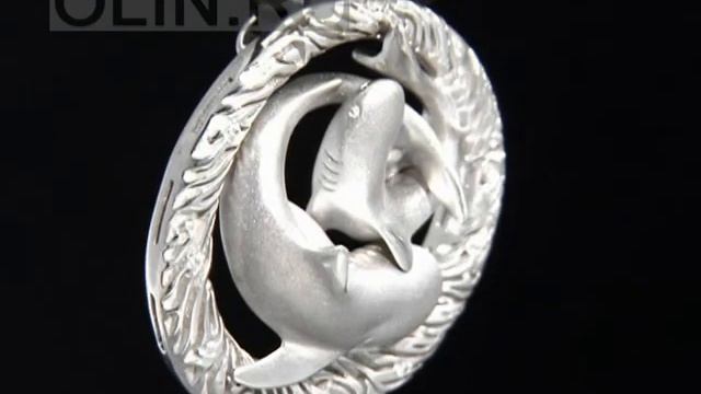 Подвеска "Белые акулы" из серебра 925 пробы смотреть онлайн