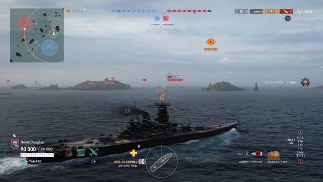 WoWs Legends: Yamato Back to Back Devastating Strikes (Minotaur and Iowa) смотреть онлайн