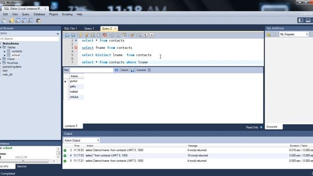 Select , Distinct, where, And, Or, Order By - MySQL смотреть онлайн