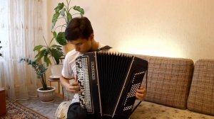 Игра на баяне - Инвенция №13 - И.С.Бах ( Классика на баяне )