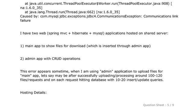MySQL : SQL Error: 0, SQLState: 08S01 Communications link failure смотреть онлайн