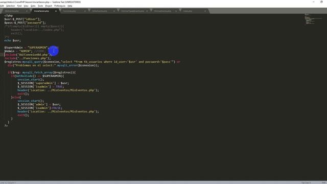 31.- Creando un sistema para Administrar eventos con Php Crear Sesión p2 #4 смотреть онлайн