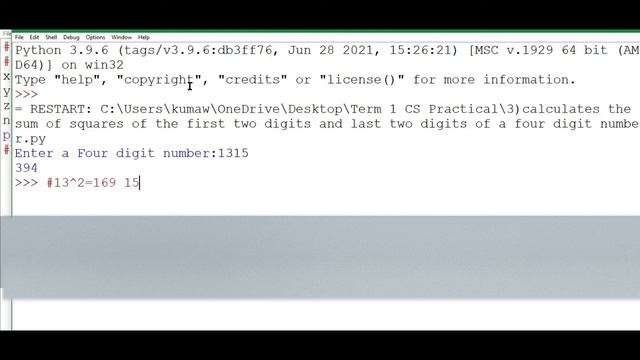 Python Program, take a 4-digit num from the user, sum of squares of the first and last 2- digits смотреть онлайн