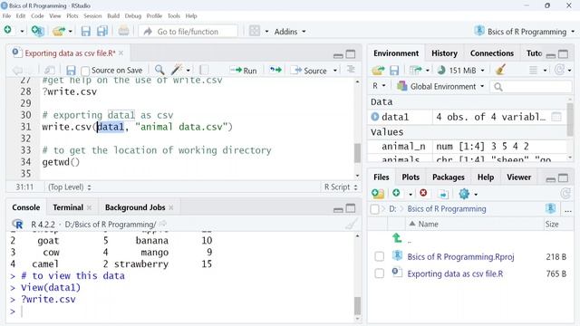 How to Export Data From R to a CSV File | Basics of R Programming смотреть онлайн
