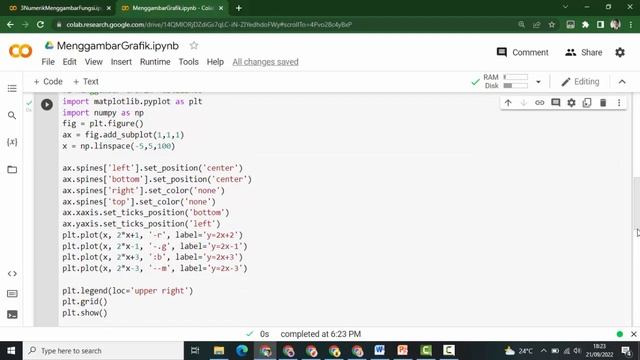 Menggambar Grafik Fungsi dengan python di google Colab смотреть онлайн