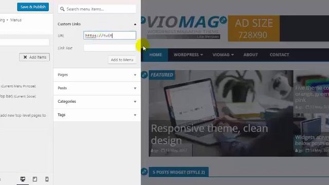 Create a Social Menu (VioMag, WordPress Magazine Theme) смотреть онлайн