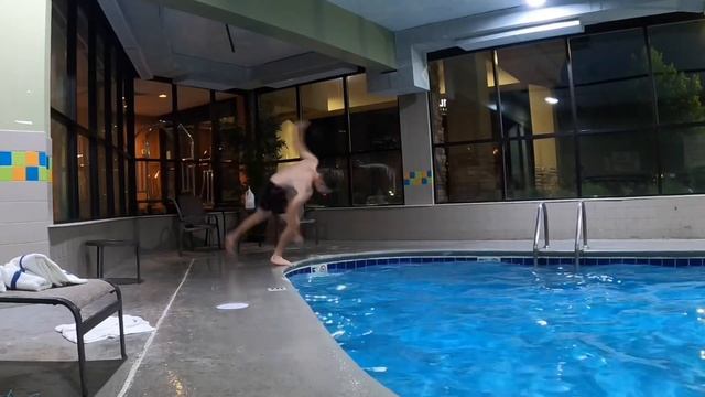 Flips Into a Pool! tricking | gymnastics | gymnastics | diving смотреть онлайн