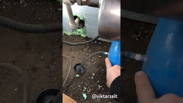 Насосная станция. Подкачка воздуха в гидроаккумулятор.