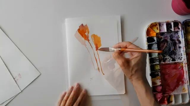 Саблевидная кисть для акварели. Как ей рисовать? + Рисую простой городской скетч смотреть онлайн