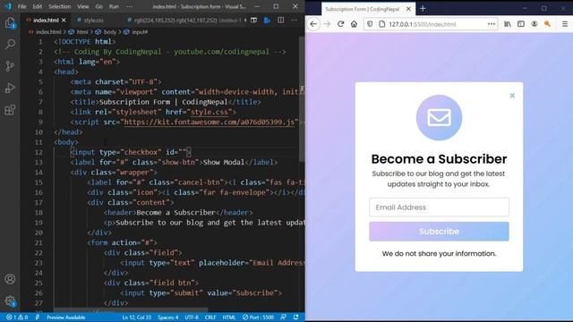 Subscription Form using HTML CSS & PHP Popup Email Subscription Box in PHP смотреть онлайн