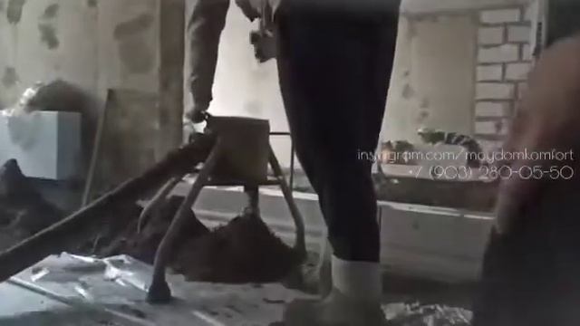 Полусухая механизированная стяжка пола. смотреть онлайн