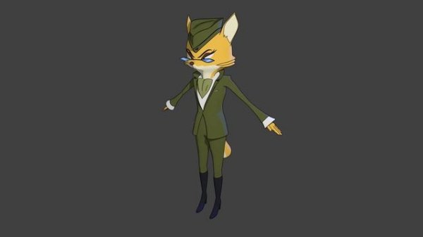 "Lt. Vixen" 3D Model - Squirrel and Hedgehog