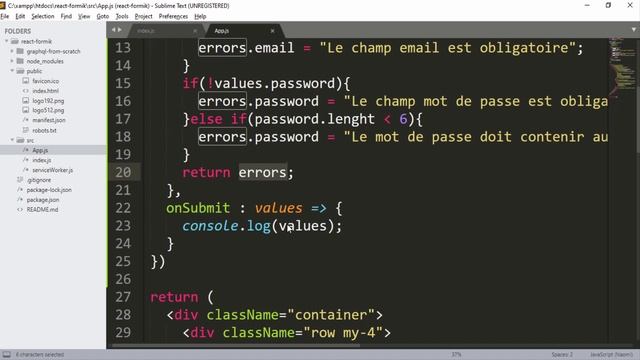 Building forms with react and formik -2- (input validation part 1) смотреть онлайн