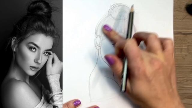 How to Draw a Face with a Pencil 4B / Portrait Sketch Practice смотреть онлайн