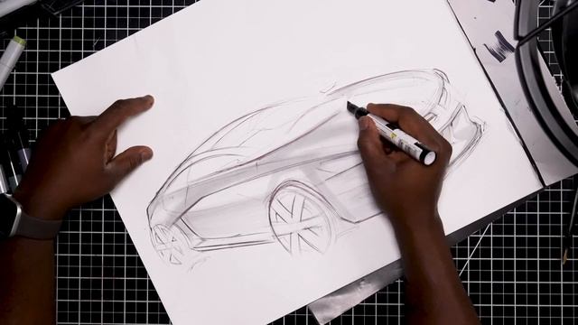 Sketch A Day: How to draw a car like an industrial designer with Chartpak AD markers смотреть онлайн
