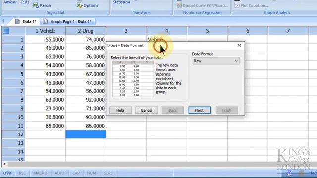 Performing A T-test In SigmaPlot 13