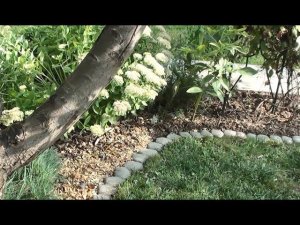 Бордюр для цветника своими руками. Ограждение зоны цветника от газона.