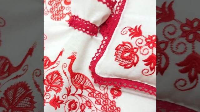 Венчальный набор Павлины. Рушник на венчание, венчальные принадлежности для церкви.