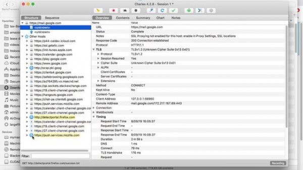 Charles - unknown requests | enable ssl proxying | install root certificate in mac