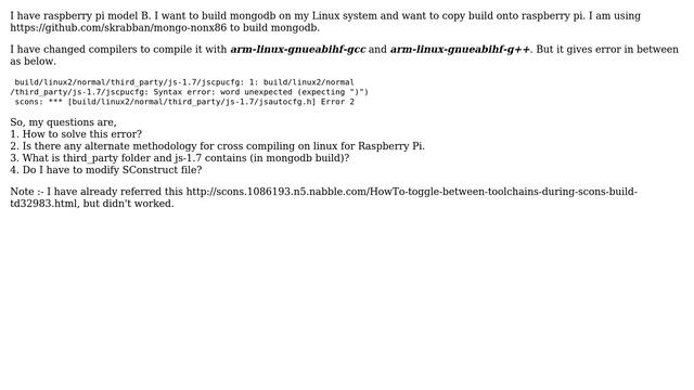 Raspberry Pi: Mongodb cross compilation on linux for Raspberry Pi смотреть онлайн