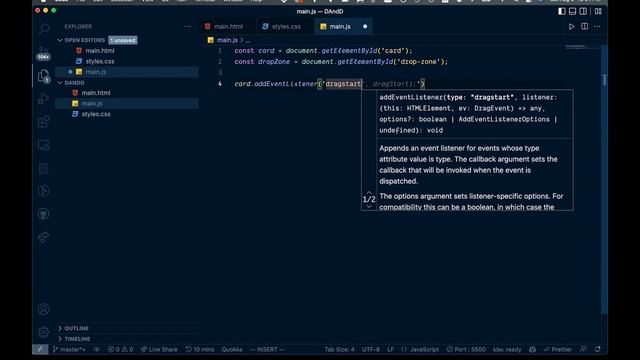 Javascript Drag and Drop (11 lines of code) смотреть онлайн
