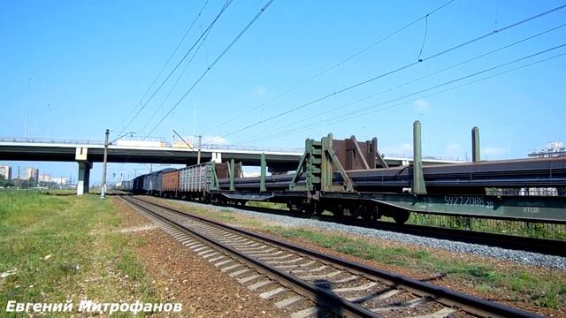 Тепловоз 2ТЭ116К-1081 (ТЧЭ-14) с грузовым поездом. смотреть онлайн