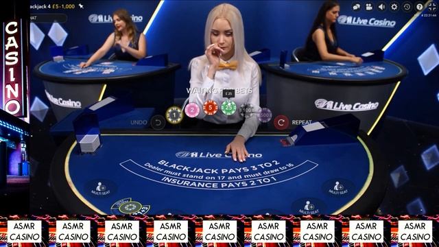 Valerija #1 Silver Hair Cute Dealer Live Blackjack Gameplay Unintentional ASMR Casino смотреть онлайн