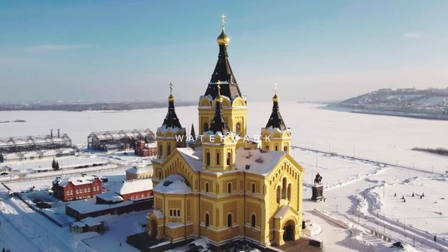 Собор Александра Невского на стрелке Оки и Волги.Футажи Нижний Новгород.Аэросъемка.Зима You Tube 8 смотреть онлайн