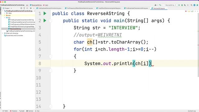 Reverse a String | Java смотреть онлайн