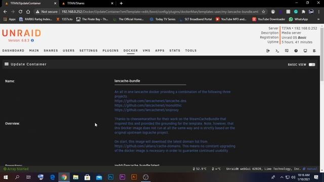Installing LanCache on Unraid(6.8.3) смотреть онлайн