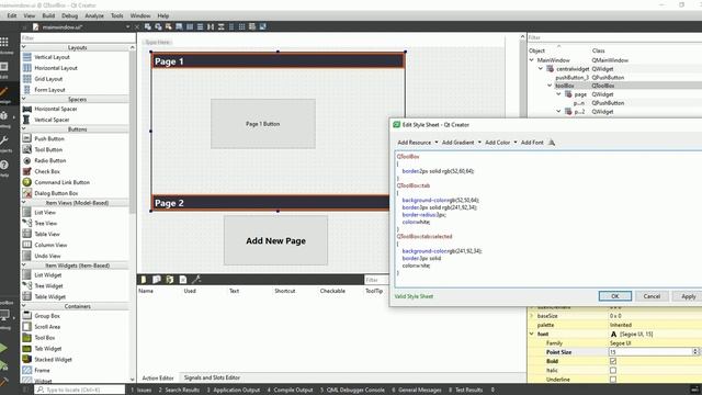 Qt C++ GUI Application Tutorial | Qt QToolBox | Desing And StyleSheet And Customize