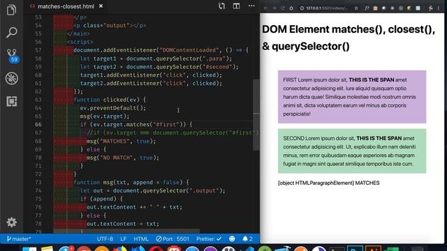 DOM Element matches and closest methods смотреть онлайн