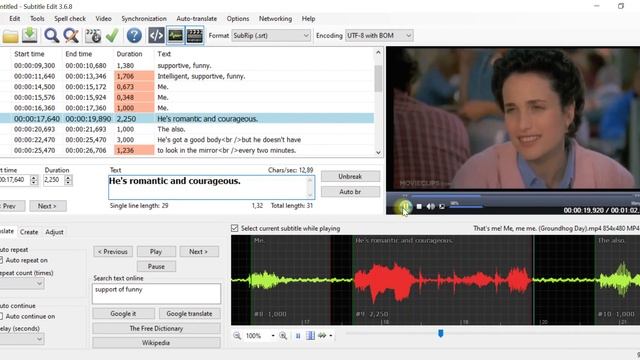 Как создать и переводить субтитры в Subtitle Edit смотреть онлайн