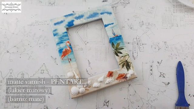 Decoupage # Photo Frame '' Tropical Dreams ''   #pentartofficial #pentart  #itdcollection # DIY ...