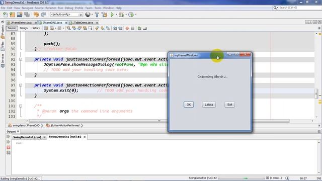 Java Swing 003: Button và xử lí sự kiện đơn giản cho button смотреть онлайн