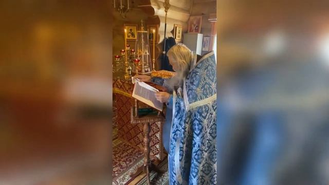 Схиархимандрит Илий отслужил Божественную литургия в честь Благовещения Пресвятой Богородицы. смотреть онлайн