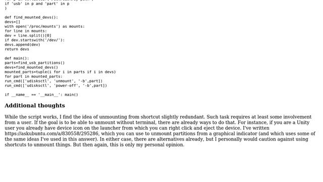 How to perform the same operation as pressing the eject button in nautilus, by running a command? смотреть онлайн