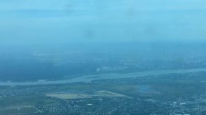 Взлет из Толмачево и пролет над Новосибирском.