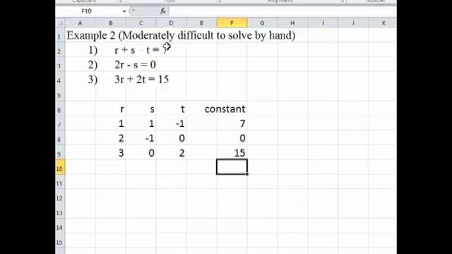 Solving Simultaneous Linear Equations with MS-Excel смотреть онлайн