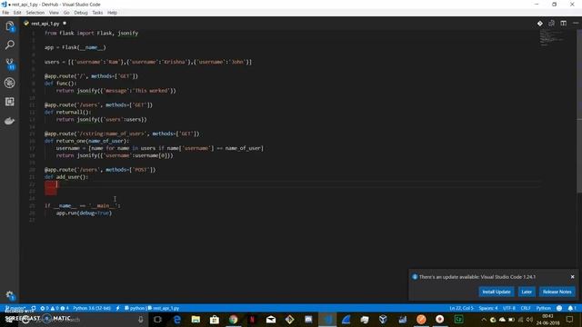 Restful API using Flask - POST Requests (Part 2 of 4 ) смотреть онлайн