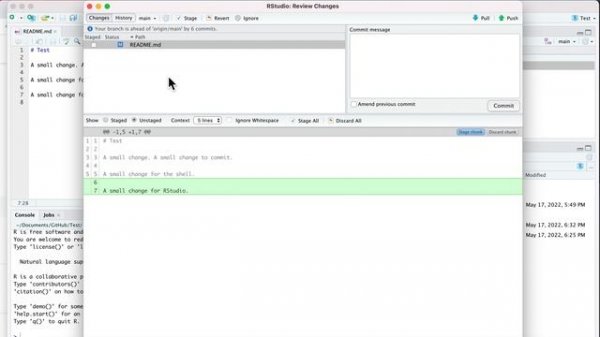 Skill 3: Commit a change: RStudio