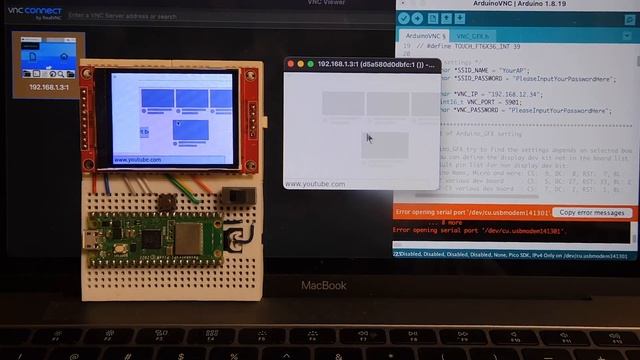 Raspberry Pi Pico W x Arduino_GFX x ArduinoVNC смотреть онлайн