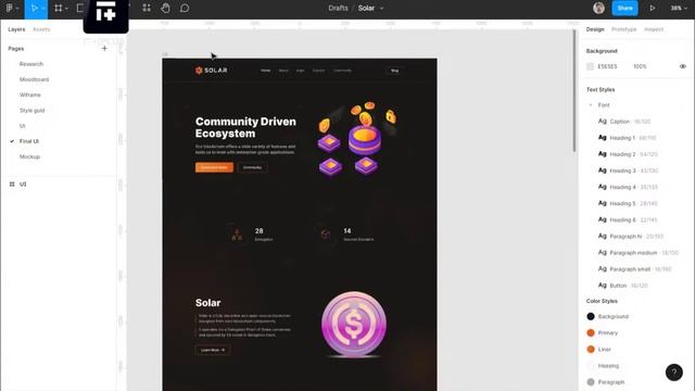 Solar- cryptocurrency landing page. | Landing page design with Figma | UI design 2022 with IT+(Plus смотреть онлайн