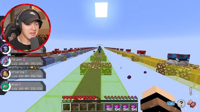 MINECRAFT 1v1v1v1 PIXELMON LUCKY BLOCK RACE! смотреть онлайн