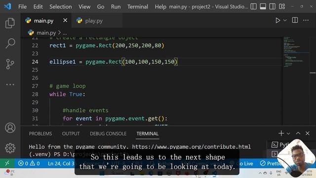 Pygame Drawing Shapes(Ellipse and Circle) (2023) смотреть онлайн