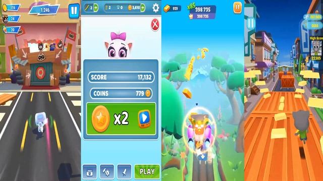 Talking Tom Hero Dash vs Panda Run vs Tom Gold Run 2 vs Talking Cat Run.Том против Поддельных Герое смотреть онлайн