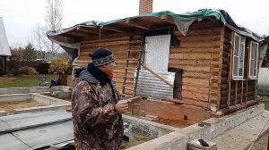 Каркасный пристрой к кривому срубу. Начало. Ч. 1