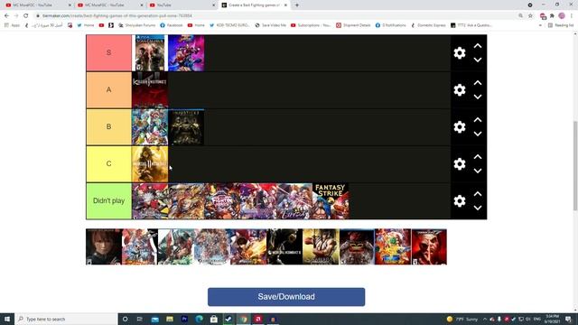My Fighting Games tier list смотреть онлайн