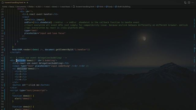 React Tutorial - 9.event-handling смотреть онлайн