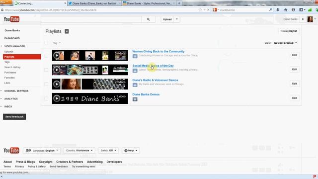 Diane Banks : Radio Host : How to Change Edit Your Thumbnail Image on YouTube Video Playlists 2014 смотреть онлайн